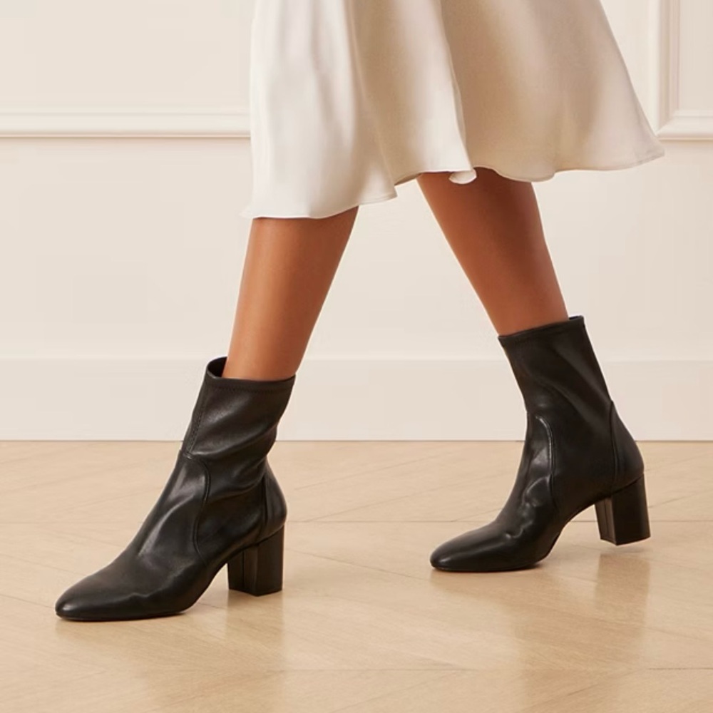 HP Stuart Weitzman Ankle Boots, Black Leather, Yuliana 60, Size US 9 / EU 39.5 - Picture 11 of 11